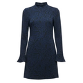 Michaela Textured Bell Sleeve Tunic Dress By Hutch X Anthropologie In Black & Blue, Size: M