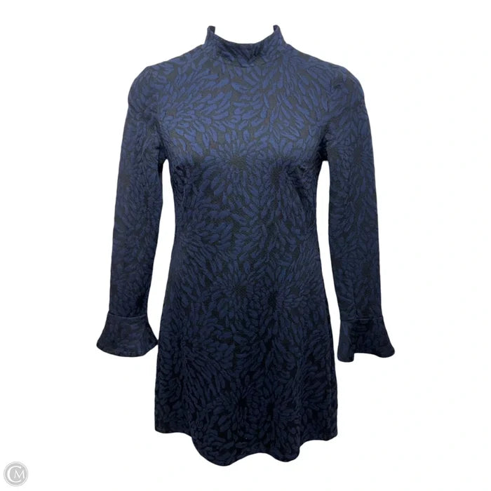 Michaela Textured Bell Sleeve Tunic Dress By Hutch X Anthropologie In Black & Blue, Size: M