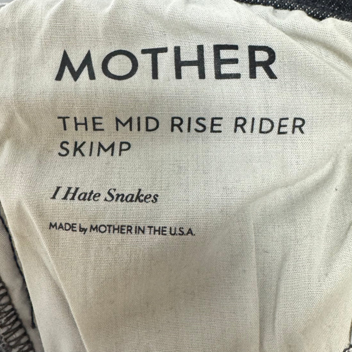 Mid Rise Rider Skimp Jeans By Mother In I Hate Snakes Wash, Size: 14/32