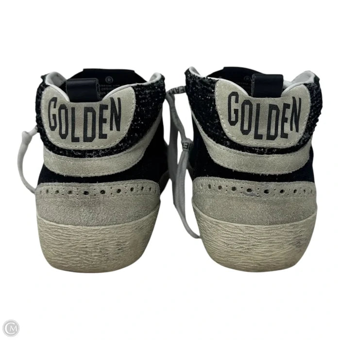 Mid Star Sneakers Shoes Luxury Designer By Golden Goose In Black & White, Size: 7 (37)