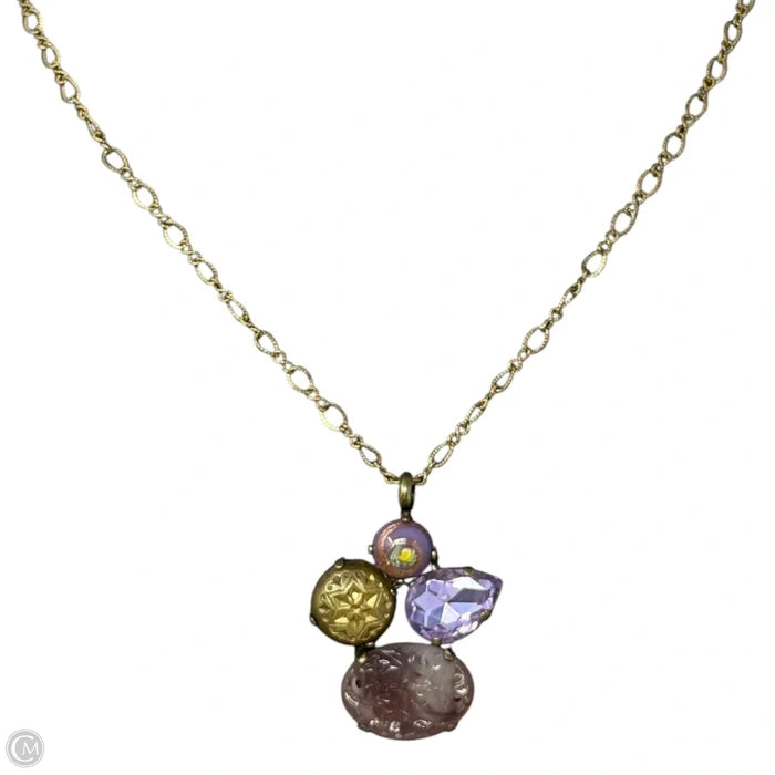 Mixed Media Cluster Pendant Necklace By Grandmother’s Buttons