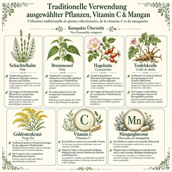 Traditionelle Verwendung der Inhaltsstoffe von Mobil essentia