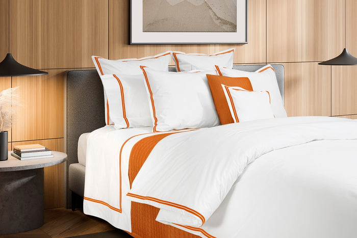 Duvet Cover (Queen) / White/Rust
