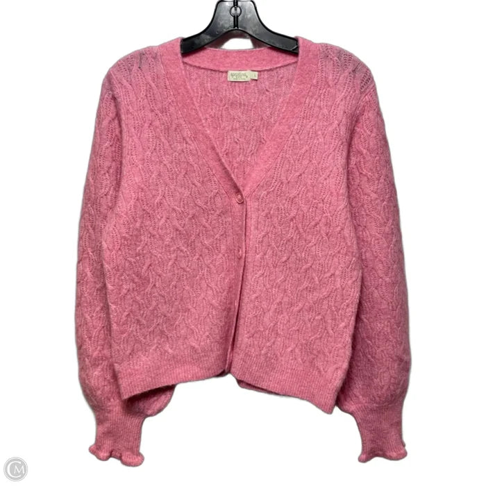 Nadine Sweater Cardigan Designer By Spartina In Pink, Size: L