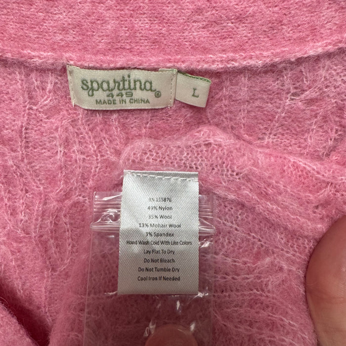 Nadine Sweater Cardigan Designer By Spartina In Pink, Size: L