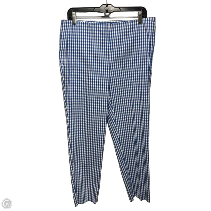 Natalie Pants Cropped By Brooks Brothers In Blue & White, Size: 10