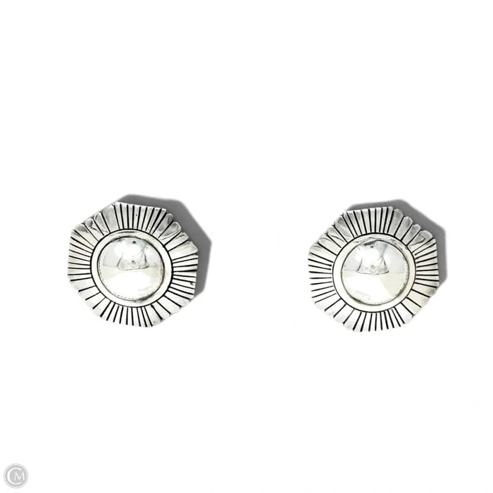 Navajo Sterling Silver Sunburst Post Earrings By Calvin Peterson