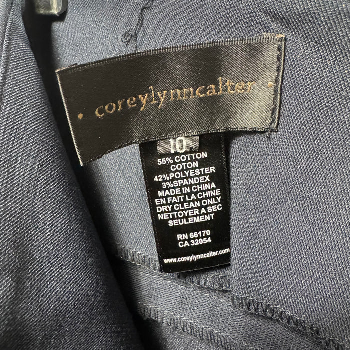 Nella Trousers By Corey Lynn Calter In Navy with Gold Shine, Size: 10