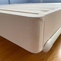 Corner view  Full-Size TOM Atlas 6" Upholstered Slatbox Foundation