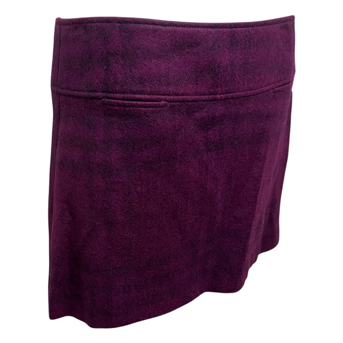 Nova Check Wool Mini Skirt Luxury Designer By Burberry In Plaid Pattern, Size: 8