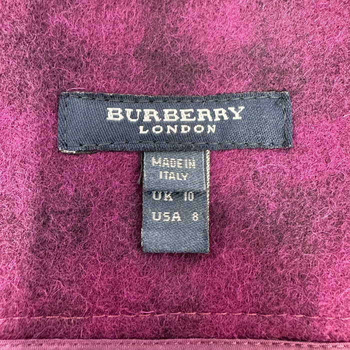 Nova Check Wool Mini Skirt Luxury Designer By Burberry In Plaid Pattern, Size: 8