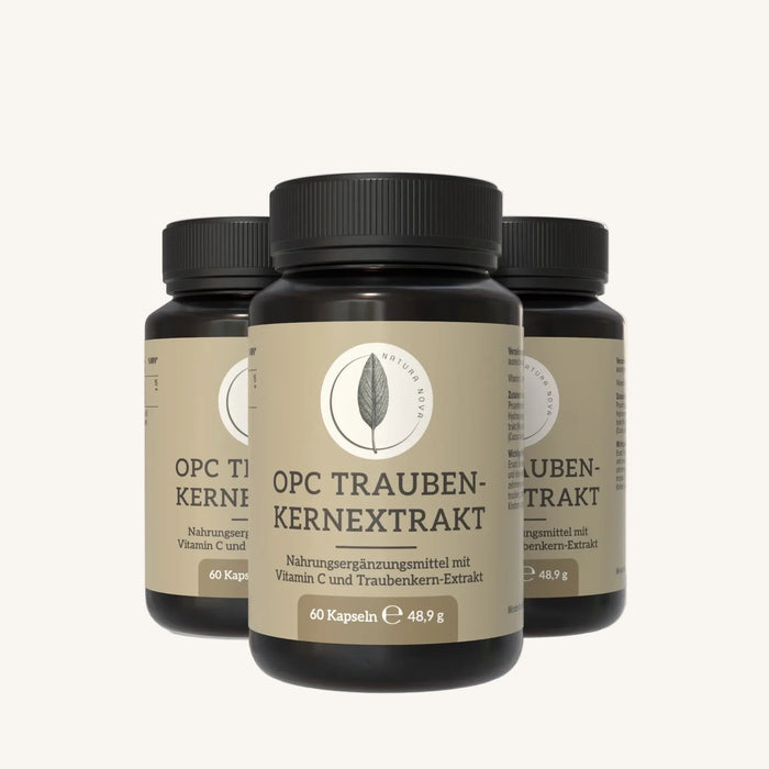OPC Traubenkern-Extrakt Vorteilspack mit 3 x 60 Kapseln im Braunglas