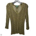 Open Knit Cotton Sweater By Lauren By Ralph Lauren In Green, Size: Sp