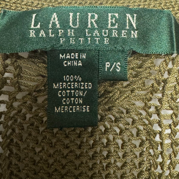 Open Knit Cotton Sweater By Lauren By Ralph Lauren In Green, Size: Sp