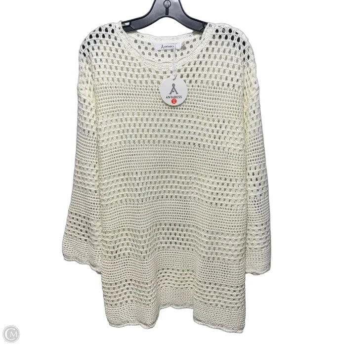 Open Knit Sweater By Anrabess In Cream, Size: M
