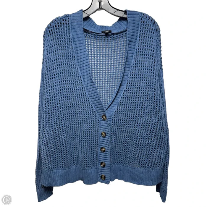 Open Knit Sweater Cardigan By Torrid In Blue, Size: 1x