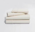 Turmerry organic cotton brushed flannel bed sheet set folded and stacked.