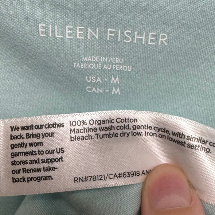 Organic Cotton Top Sleeveless By Eileen Fisher In Aqua, Size: M