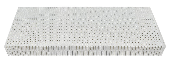 Longer Turmerry latex seat cushion without cover, on white background.