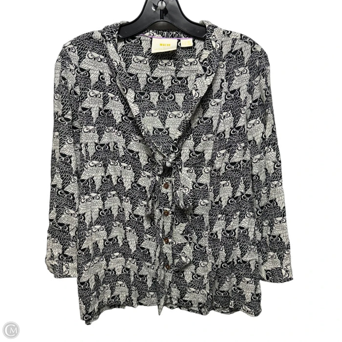Owl Bow Top 3/4 Sleeve By Maeve In Animal Print, Size: 12