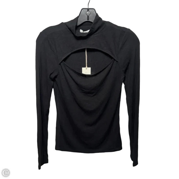Pandora Rib Cut Out Top Long Sleeve By Z Supply In Black, Size: S