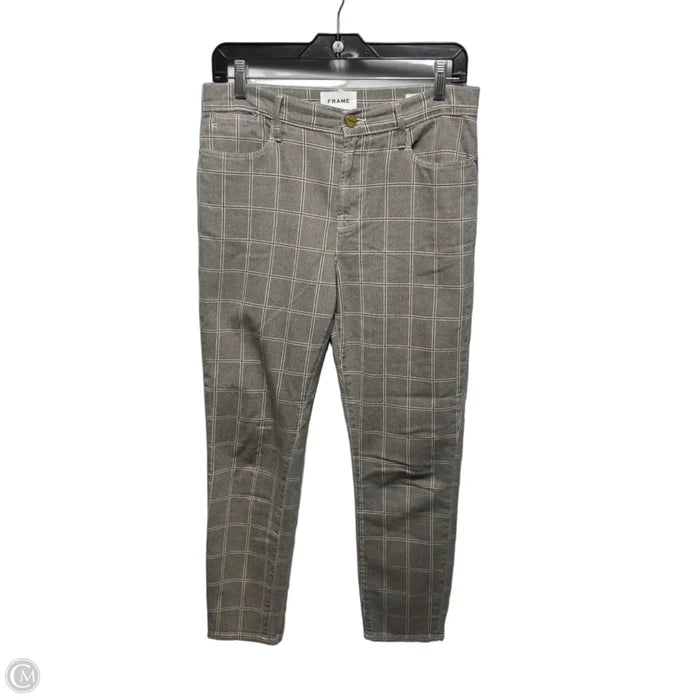 Pants Le High Skinny Cropped By Frame In Plaid Pattern, Size: 8/29