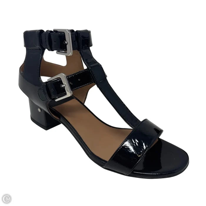 Patent Buckle Sandals Heels Block By Lauren Dacade In Black, Size: 7.5 (37.5)