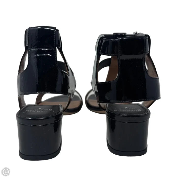 Patent Buckle Sandals Heels Block By Lauren Dacade In Black, Size: 7.5 (37.5)
