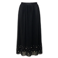 Pearl Embellished Hem Pleated Skirt Maxi By Dr2 by Daniel Rainn In Black, Size: S