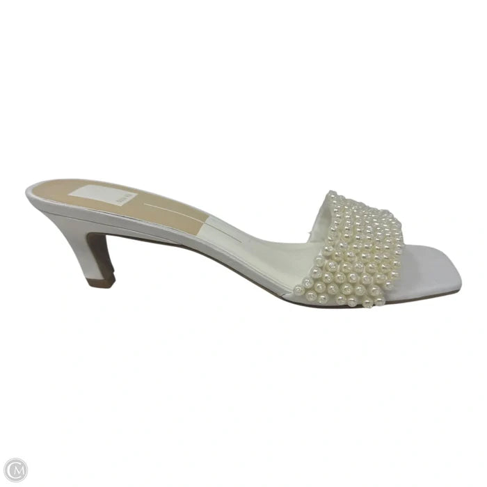 Pearl Embellished Shoes Heels Kitten By Dolce Vita In Cream, Size: 9