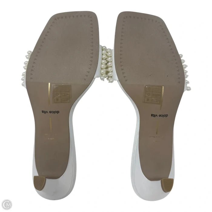 Pearl Embellished Shoes Heels Kitten By Dolce Vita In Cream, Size: 9