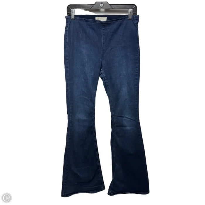 Penny Pull-On Flare Jeans By Free People In Blue Denim, Size: 10/30