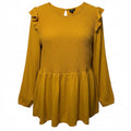 Peplum Crinkle Gauze Smocked Top  By Torrid In Yellow, Size: 2X