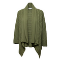 Pima Cotton Sweater Cardigan By Peruvian Connection In Green, Size: S
