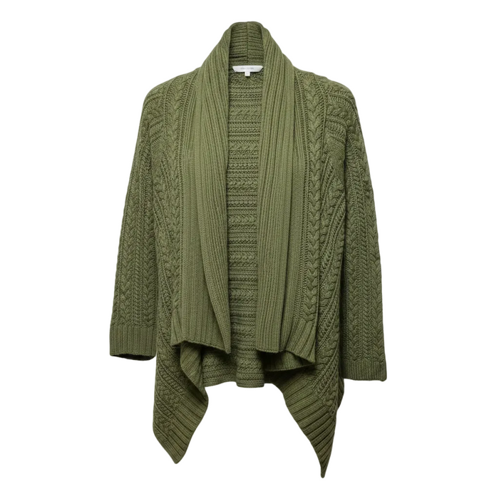 Pima Cotton Sweater Cardigan By Peruvian Connection In Green, Size: S