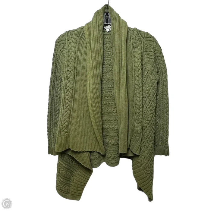 Pima Cotton Sweater Cardigan By Peruvian Connection In Green, Size: S