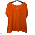 Pleat Back Tee Top Short Sleeve Basic By J. Jill In Orange, Size: 2x