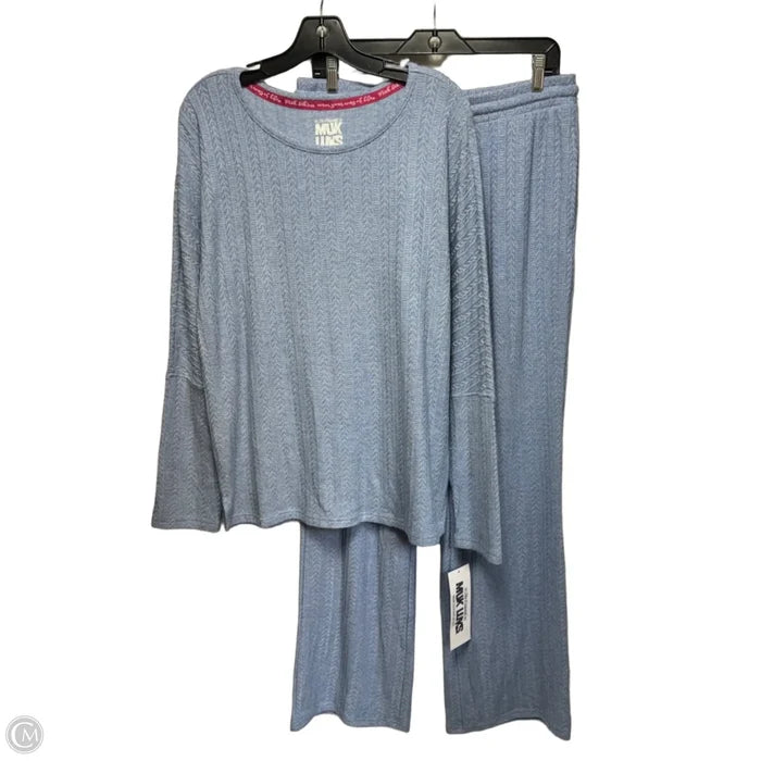 Pointelle Pajama Set By Muk Luks In Blue, Size: M