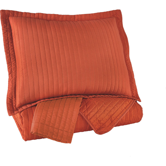 Raleda Orange King Coverlet Set