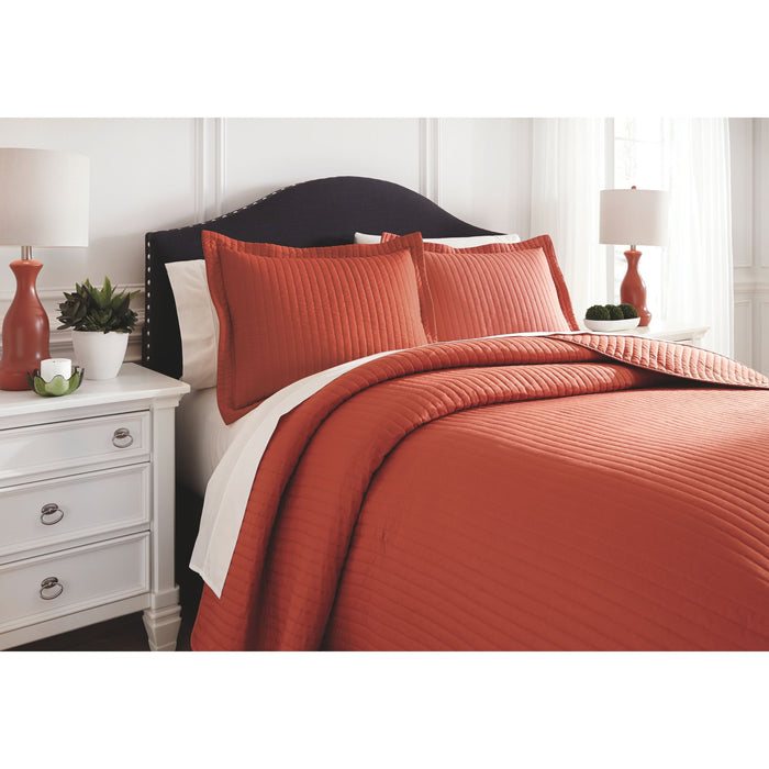 Raleda Orange King Coverlet Set