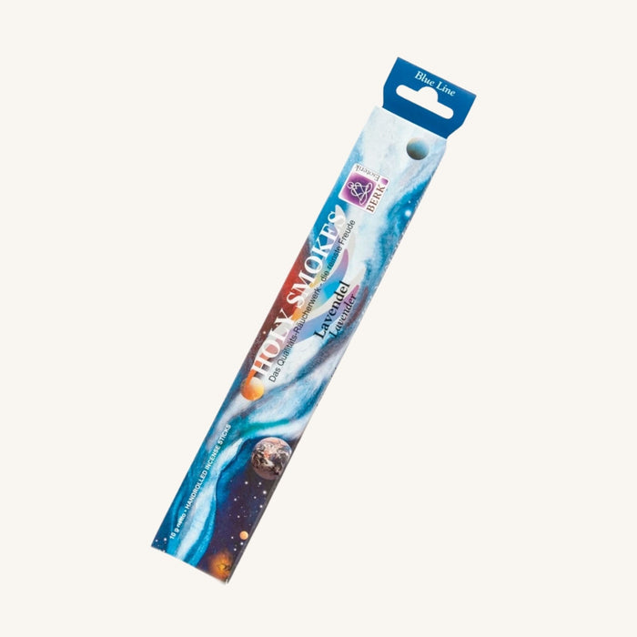 Verpackung der Blue Line Raeucherstaebchen mit Lavendelduft in blauem Design