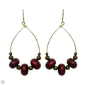 Red Beaded Teardrop Dangle Earrings