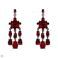 Red Faceted Chandelier Dangle Earrings