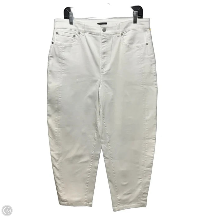 Relaxed Barrel Jeans By Talbots In White, Size: 12