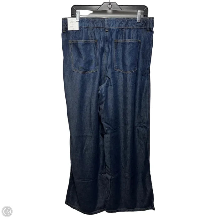 Relaxed Wide Leg Jeans By Talbots In Blue Denim, Size: 10