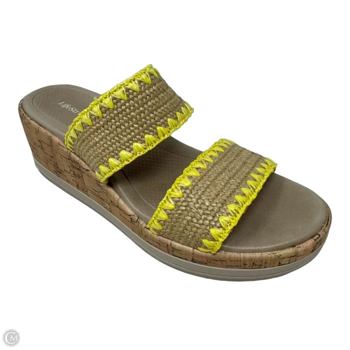 Resort Wedge Sandals By Life Stride In Yellow, Size: 7