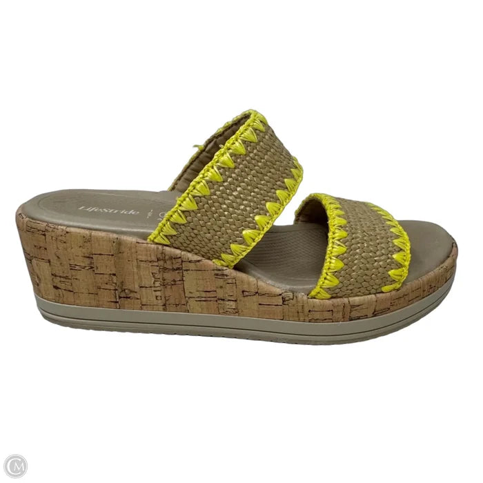 Resort Wedge Sandals By Life Stride In Yellow, Size: 7
