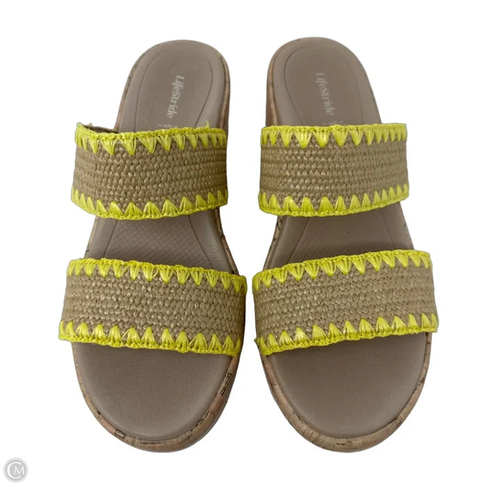 Resort Wedge Sandals By Life Stride In Yellow, Size: 7