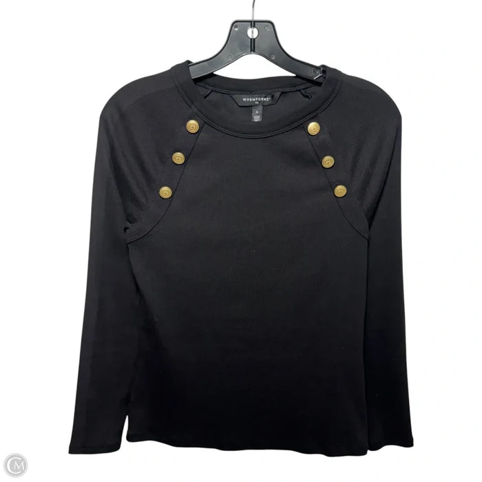Rib Top Long Sleeve By White House Black Market For Me In Black, Size: S
