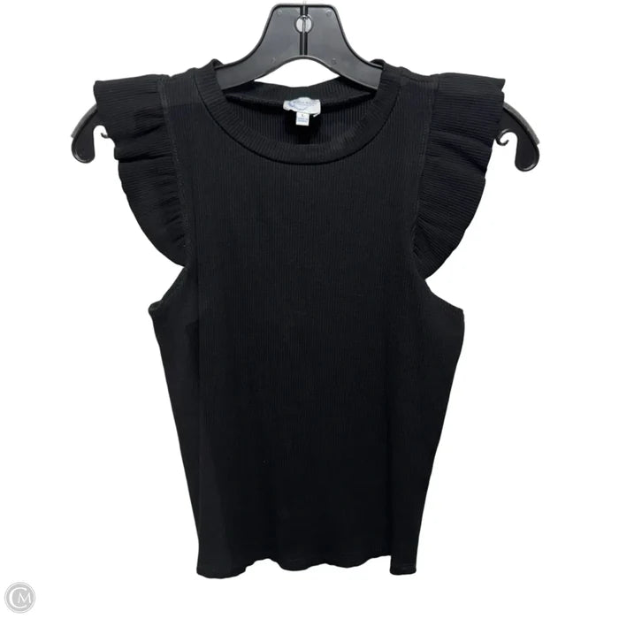 Ribbed Crop Top Sleeveless By Blue Rain In Black, Size: L